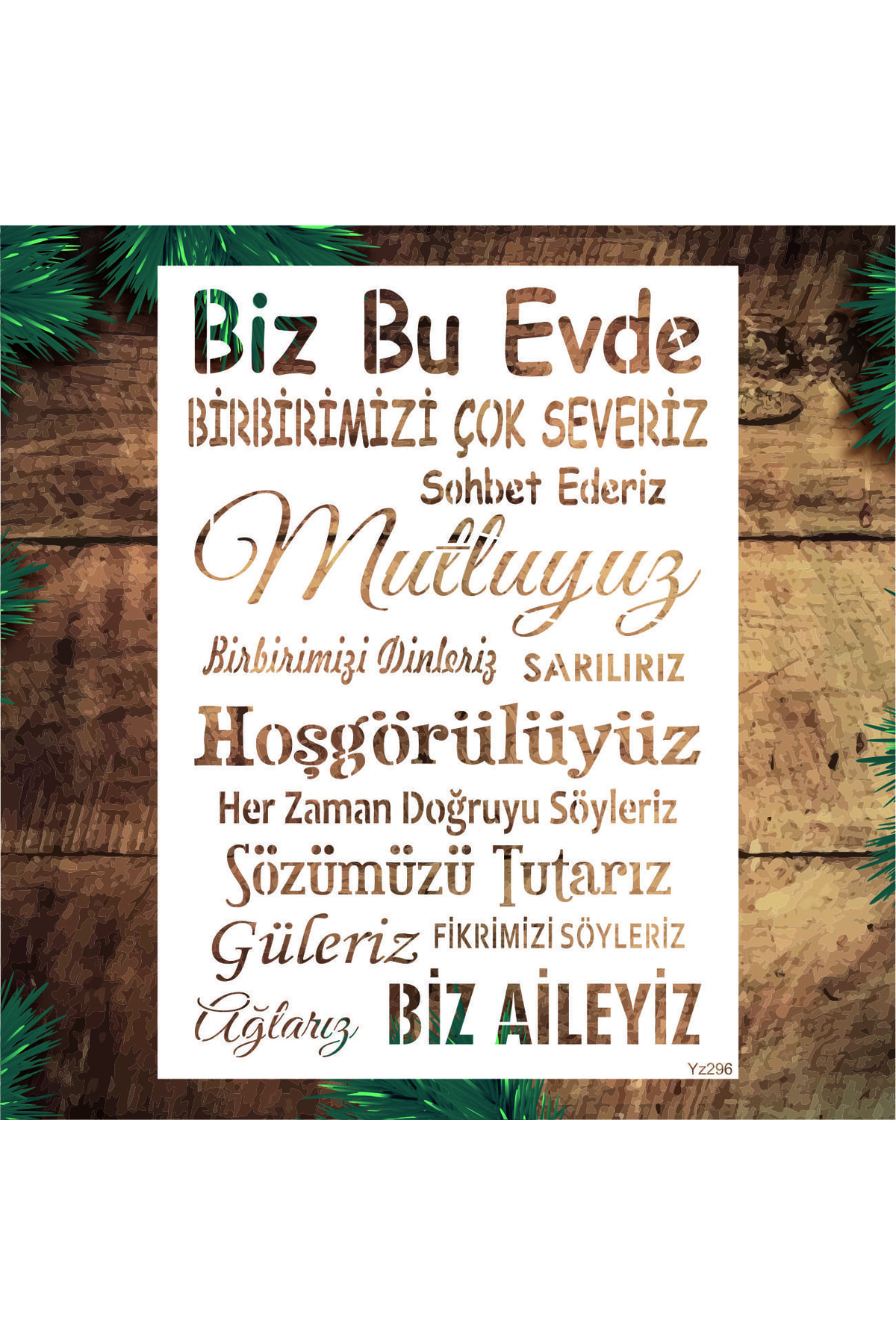 Stencil Design Yz296 We In This House Wall Wood Glass Painting Fabric Template 25x35cm