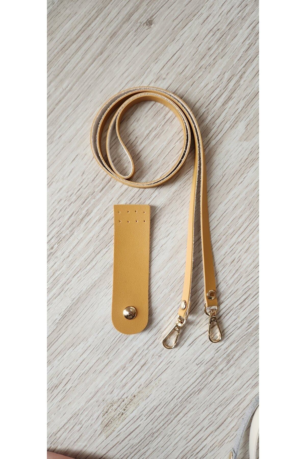 Leather Snap Cap And Thin Strap 110 Cm