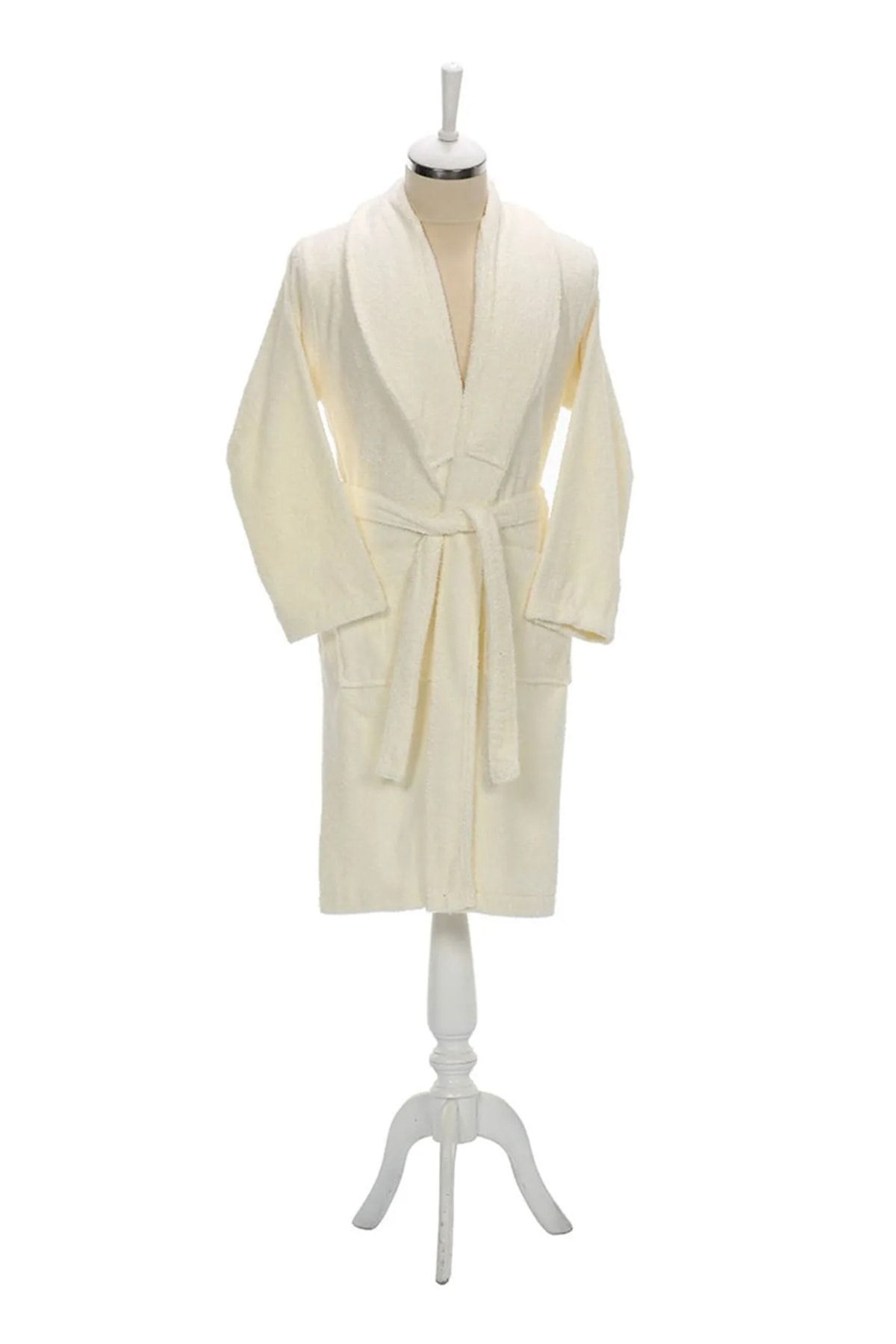 Bilgiçler-Bathrobe Cream Size M 100% Cotton 1