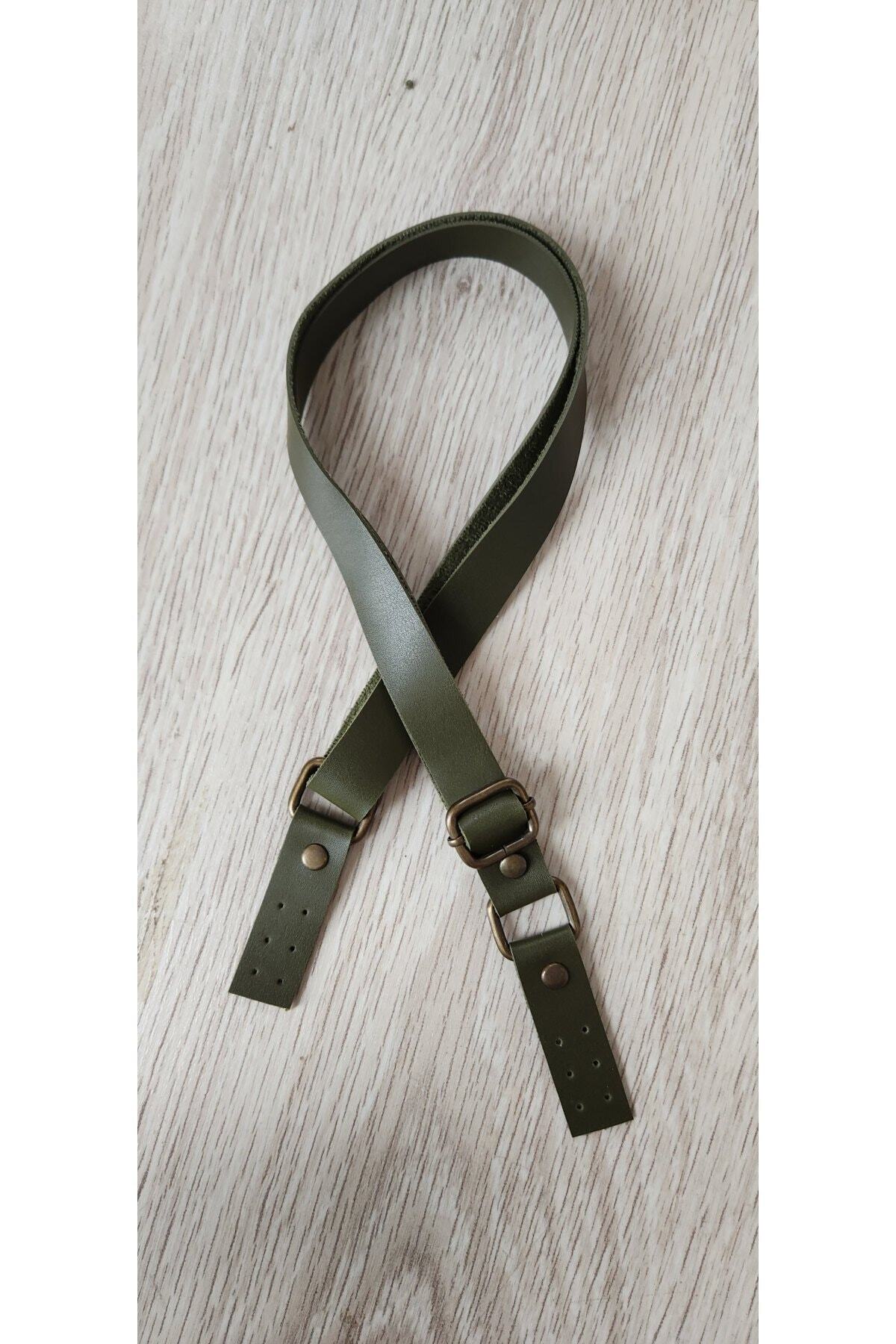 Antique Detailed Sewn Adjustable Leather Strap