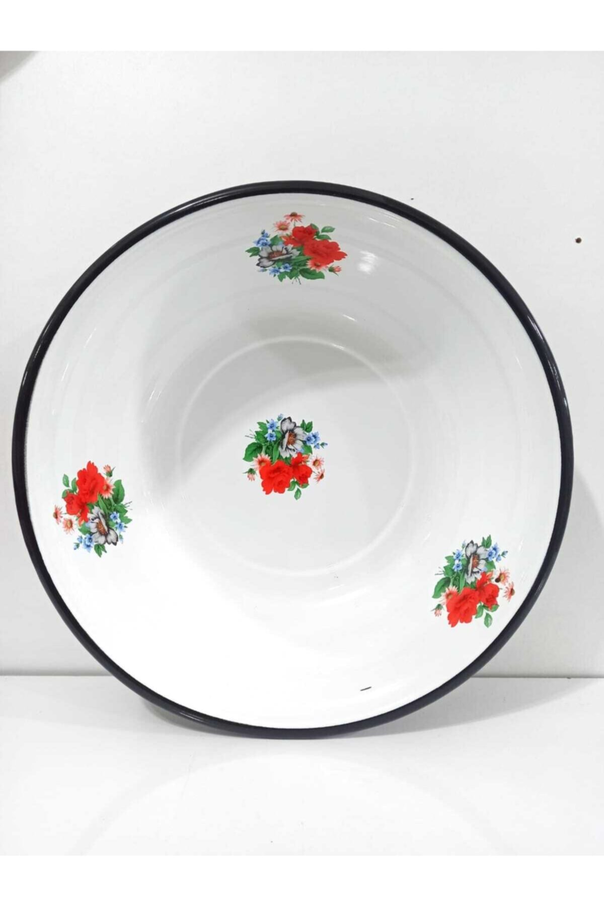 Emaye Orta Derin Tabak 3 Litre Çinko Leğen Emaye Meyvelik Sebzelik Kase 31 Cm