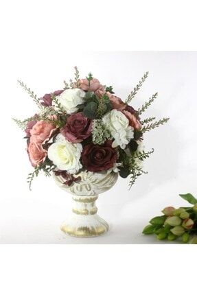 Seramik Vazo Yapay Çiçek Arajmanı Nişan Çiçeği PRA-3405220-8907