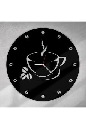 Dekoratif Kahve Tasarımlı Ahşap Mutfak Duvar Saati ACRGRF00098