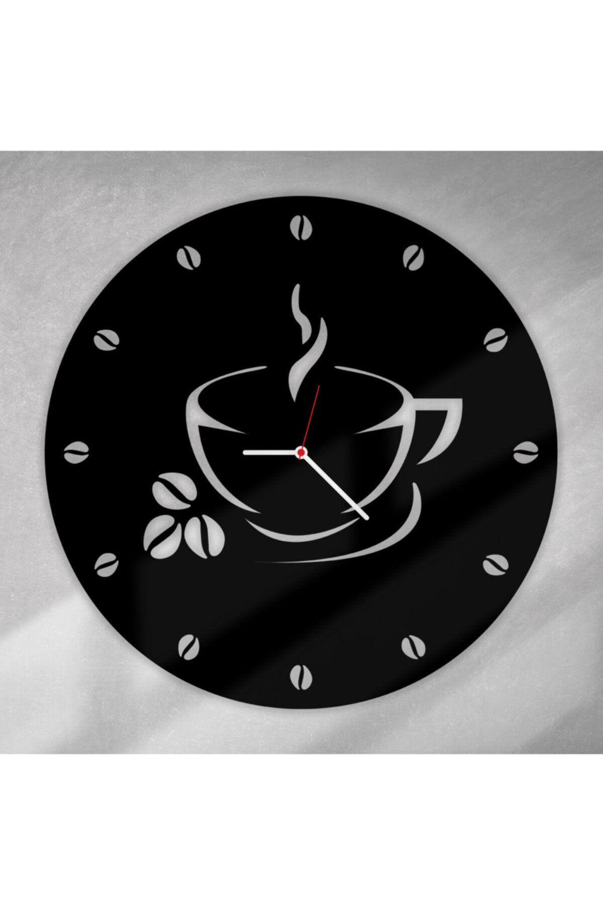 acargrafik Dekoratif Kahve Tasarımlı Ahşap Mutfak Duvar Saati
