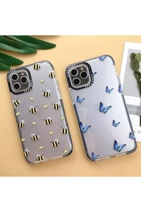 Iphone 12 Pro Kenarlıklı Mavi Kelebek Desenli Kılıf modzngns0000146