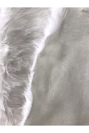Yumuşak Ve Uzun Tüylü Peluş Kürk Kumaş Kırık Beyaz 50x150 Cm Peluss20