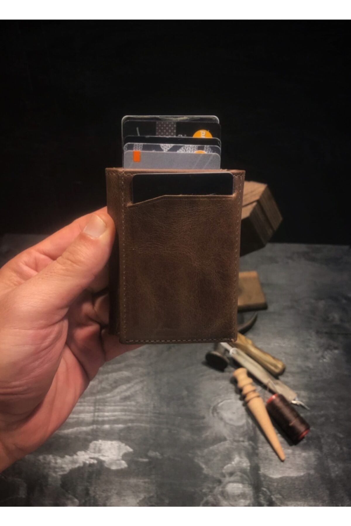 کیف پول مردانه قهوه ای Niki Leather | Kod-265 اورجینال - تصویر 2