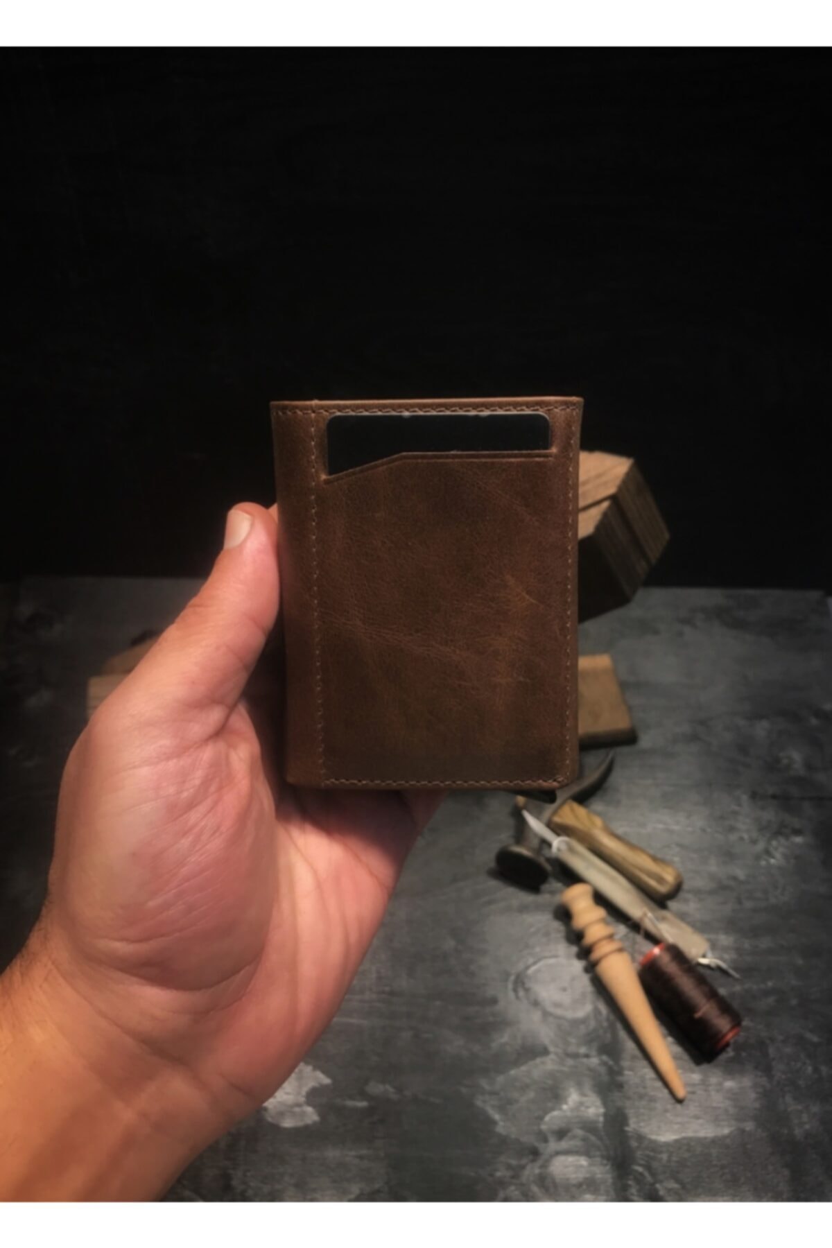 کیف پول مردانه قهوه ای Niki Leather | Kod-265 اورجینال - تصویر 5