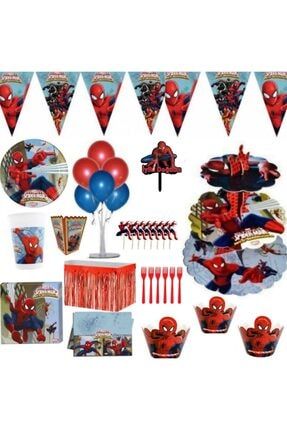 Spiderman 16 Kişilik Lüks Doğum Günü Parti Seti Izmir Party Store IKKIKI6565445