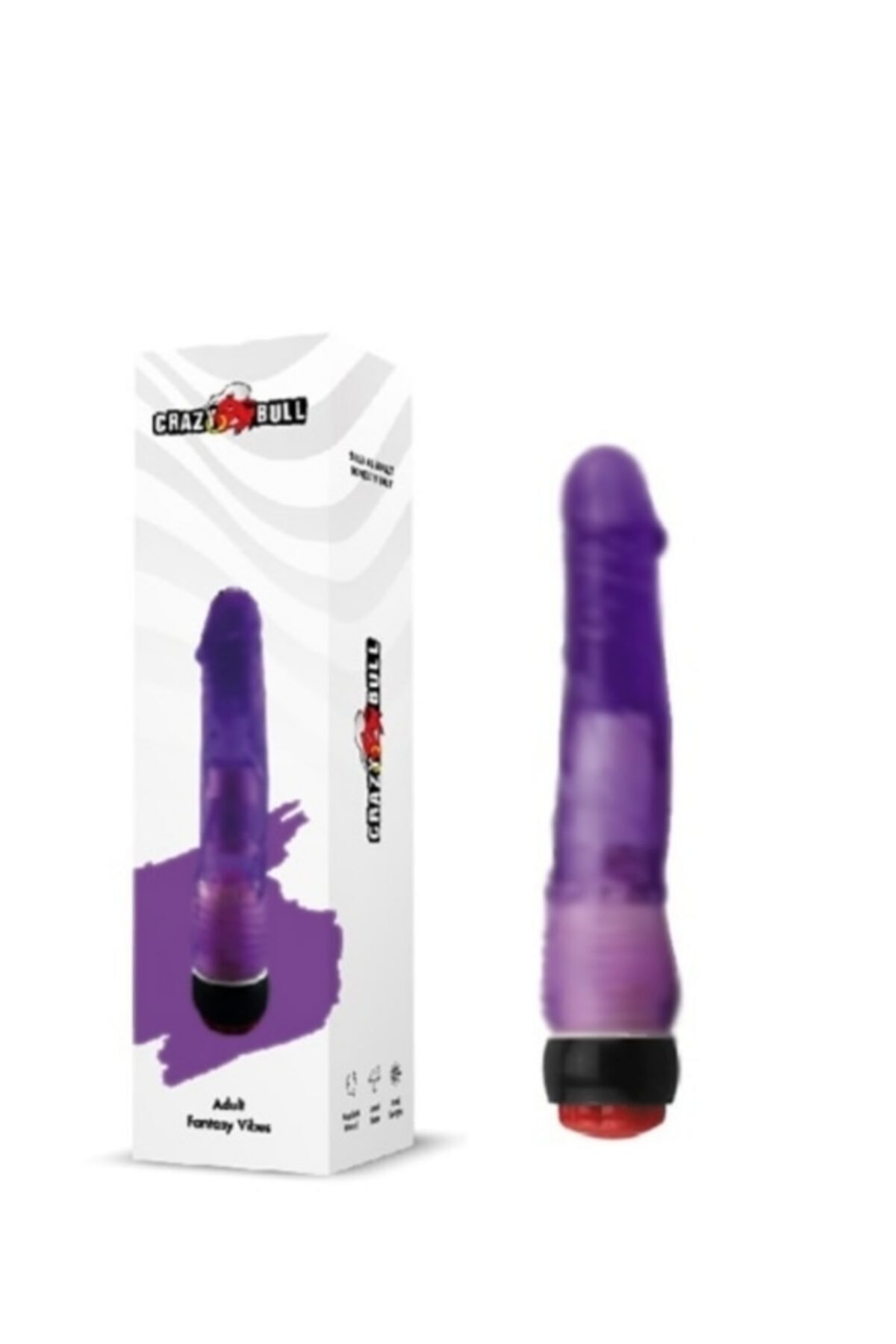 Titreşimli Mor Jel Anal Vibratör Dildo Penis 18 Cm