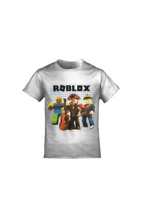 Roblox Üç Karakter Baskılı Beyaz Çocuk Tshirt ORJ-TM-C77