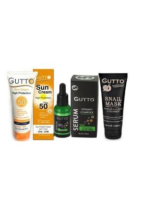 50+ Güneş Koruyucu Krem + Vitamin Complex Serum + Salyangoz Salgısı Maske GUTTODEVSET01