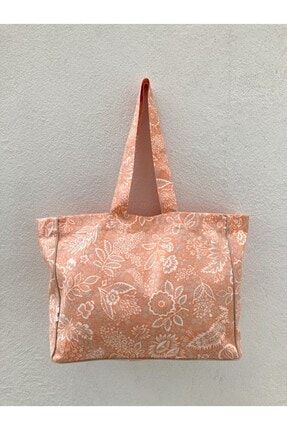 / Floral Çiçekli Tote Bag Tasarım Kumaş Çanta C00001