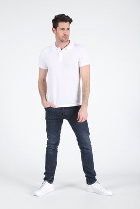 Erkek Beyaz Polo Yaka T-shirt tshort1