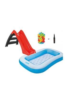 Kaydırak Çocuk Oyun Havuzu Tabanı Boğumlu 100 Adet Top Şişirme Pompası Ful Set 694105