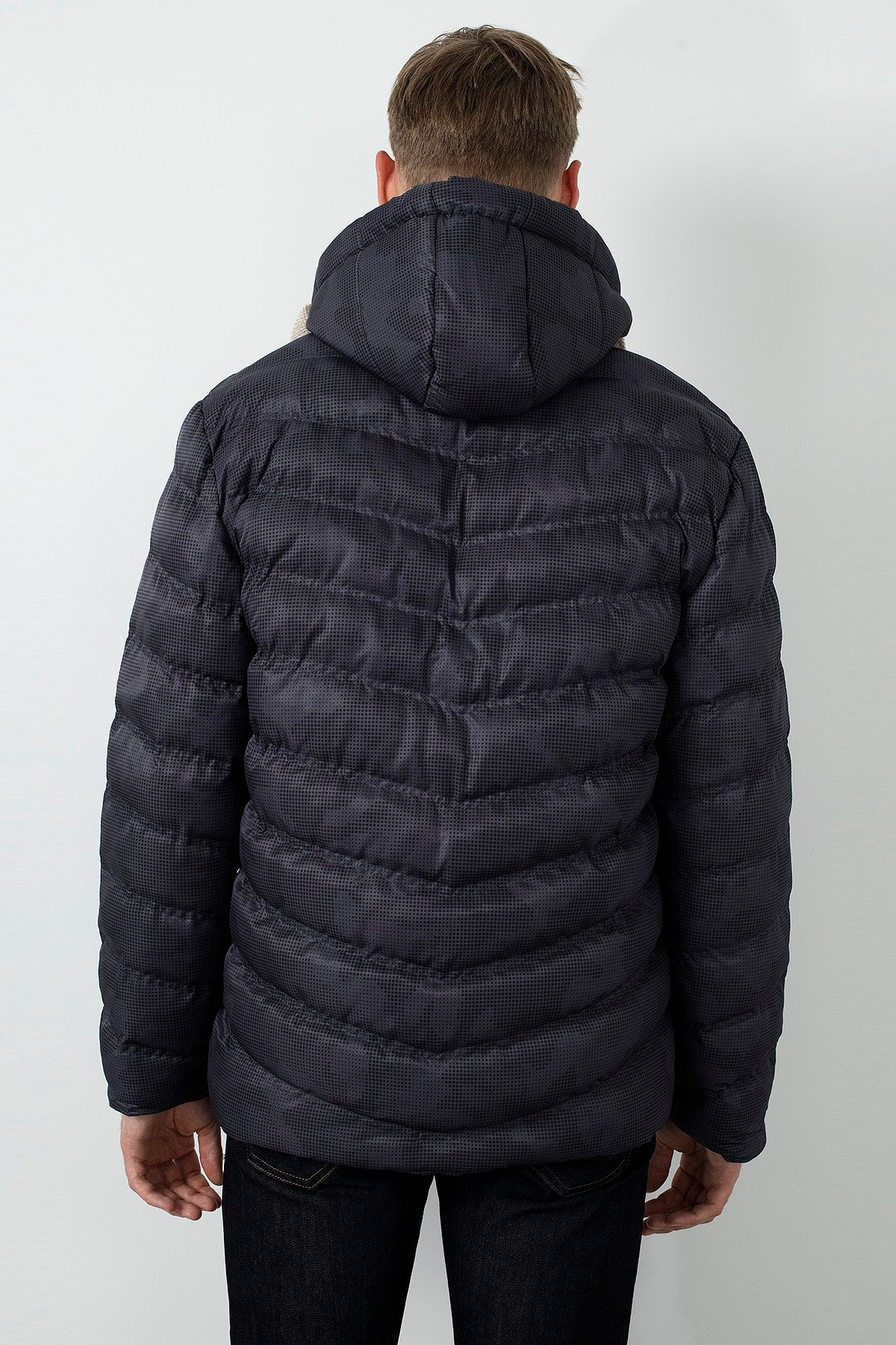 Slim Fit Kapüşonlu Dik Yaka Şişme Mont Erkek MONT 55618K5071