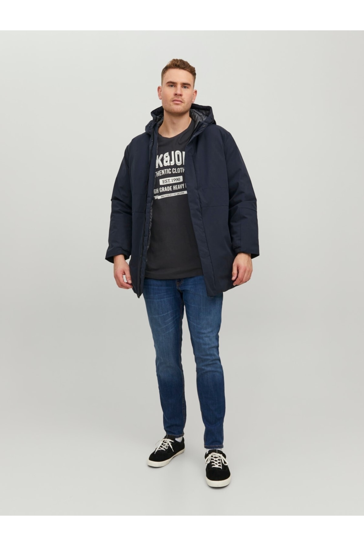 تیشرت مردانه مشکی جک اند جونز | 12229678 اورجینال - تصویر 3