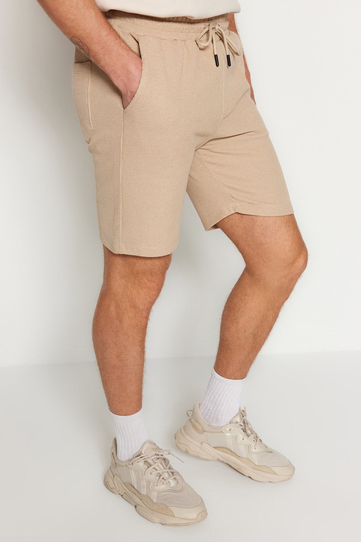 Trendyol Collection-Sötétkék-bézs normál zsinór 2db rövidnadrág és Bermuda TMNSS23SR00076 20