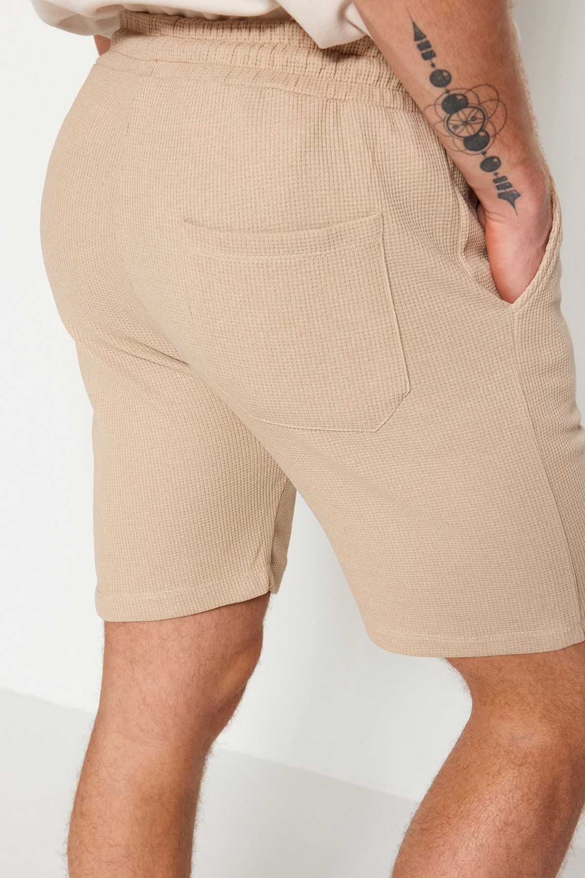 Trendyol Collection-Sötétkék-bézs normál zsinór 2db rövidnadrág és Bermuda TMNSS23SR00076 18
