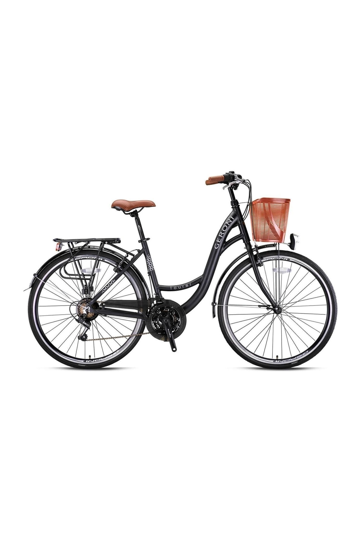 Kron Tourer 28 City Bike 21 Gear V.B. Matte Black-gray/brown Alm
