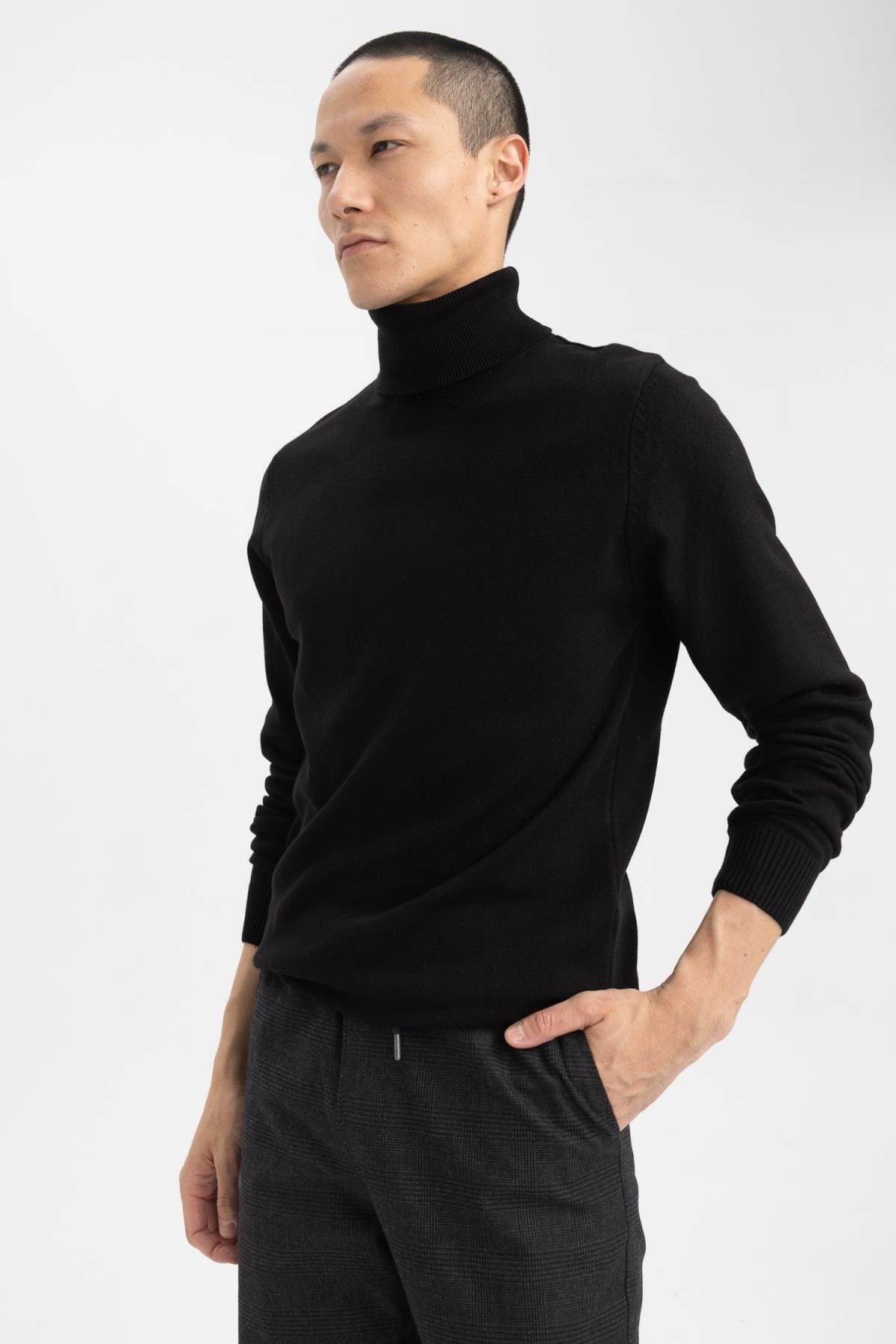 بافت و پلیور مردانه مشکی Defacto | R1124AZ20WN اورجینال - تصویر 4