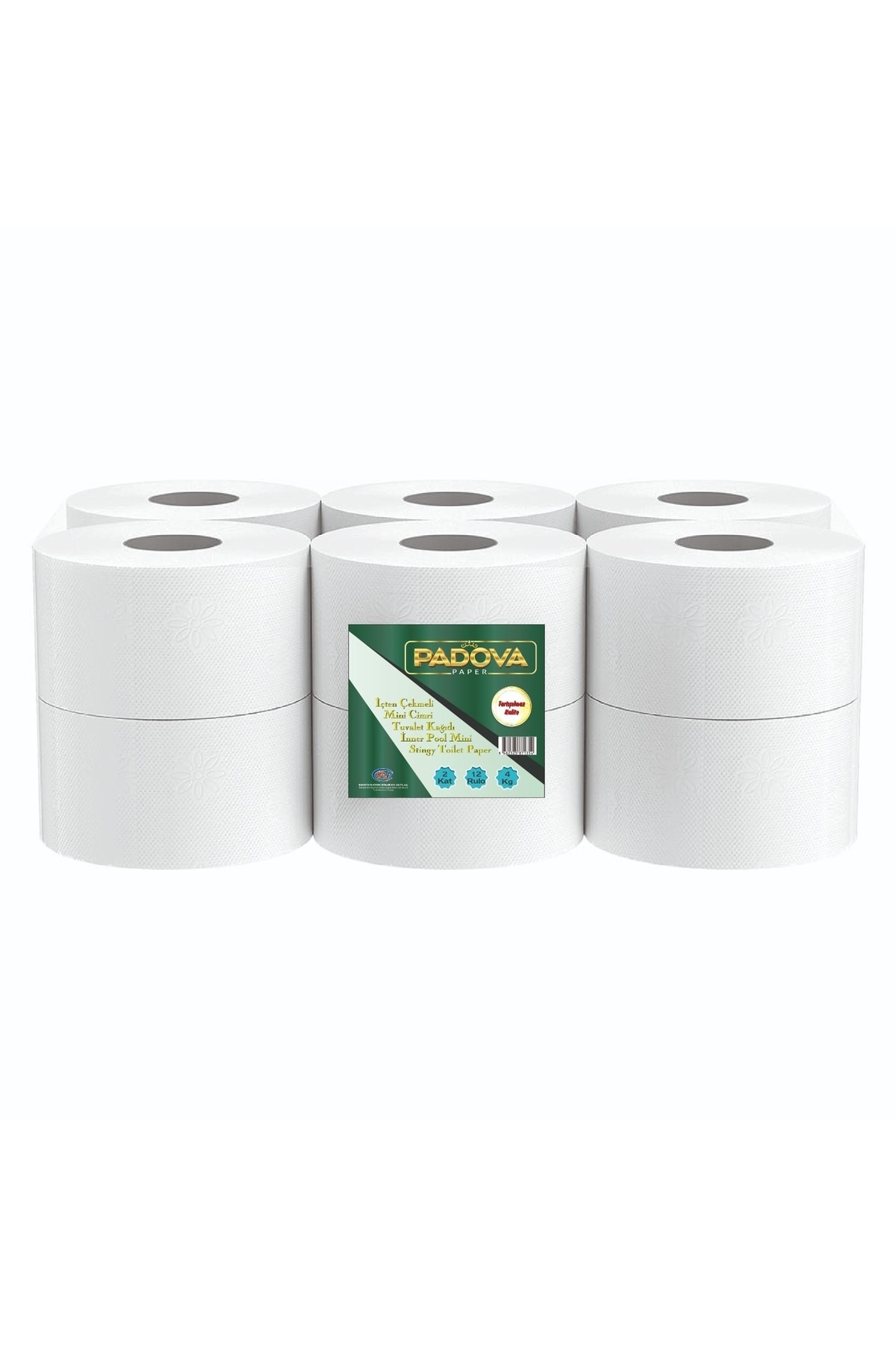 PADOVA Mini Cimri Içten Çekmeli Tuvalet Kağıdı (12 Rulo- 4 Kg)