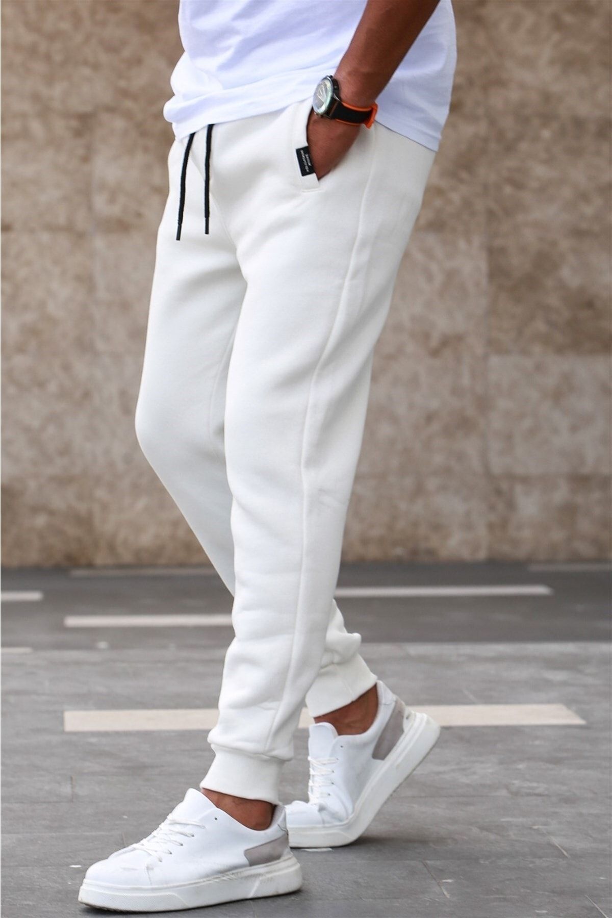 Madmext Jogginghose Weiß Slim