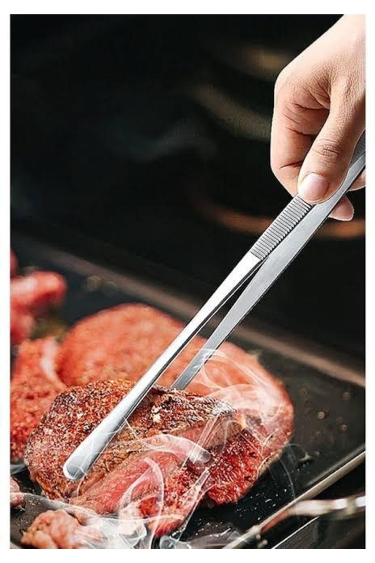 Demirhan Home Pratik Masterchef Cımbız Maşa Pişirme Çevirme Maşası Profesyonel Şef Maşası 30 Cm. Paslanmaz Çelik