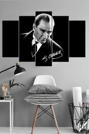 Tablostil Atatürk Temalı 5 Parça Tablo