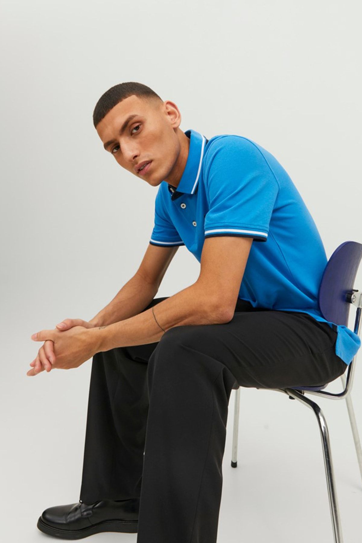 تی شرت یقه پولو آبی مردانه POLO SS یکا چوگان Jack Jones Jack & Jones