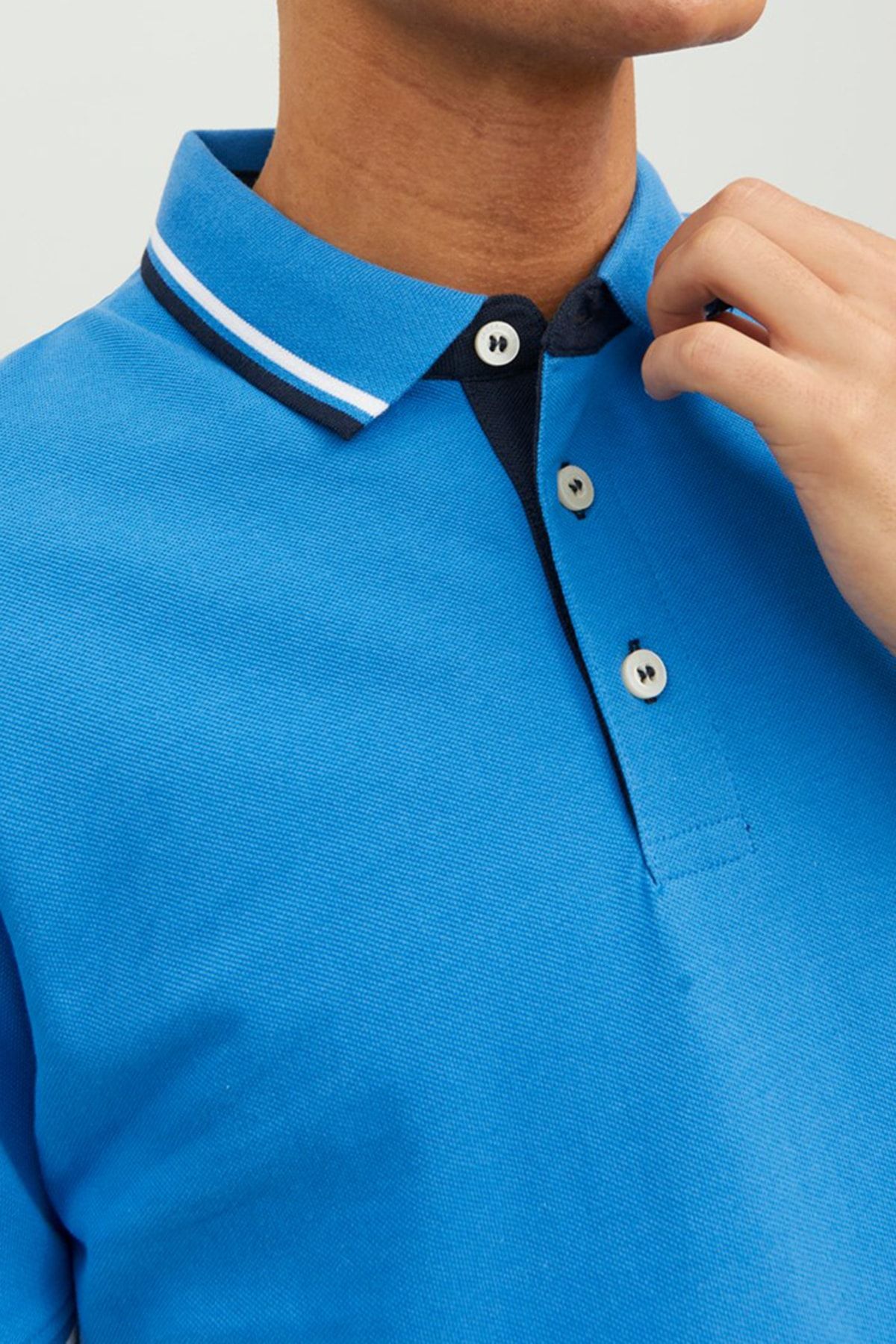تی شرت یقه پولو آبی مردانه POLO SS یکا چوگان Jack Jones Jack & Jones