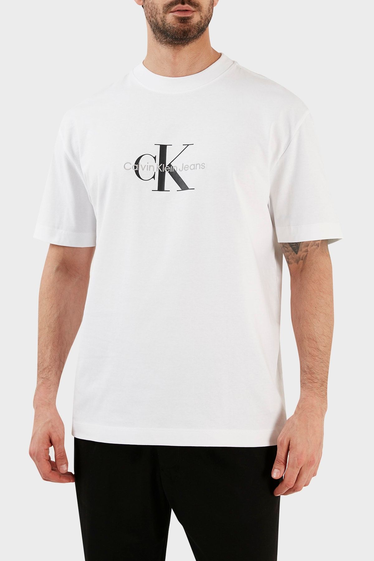 T-Shirt - Trendyol Oversized Calvin - - Weiß Klein