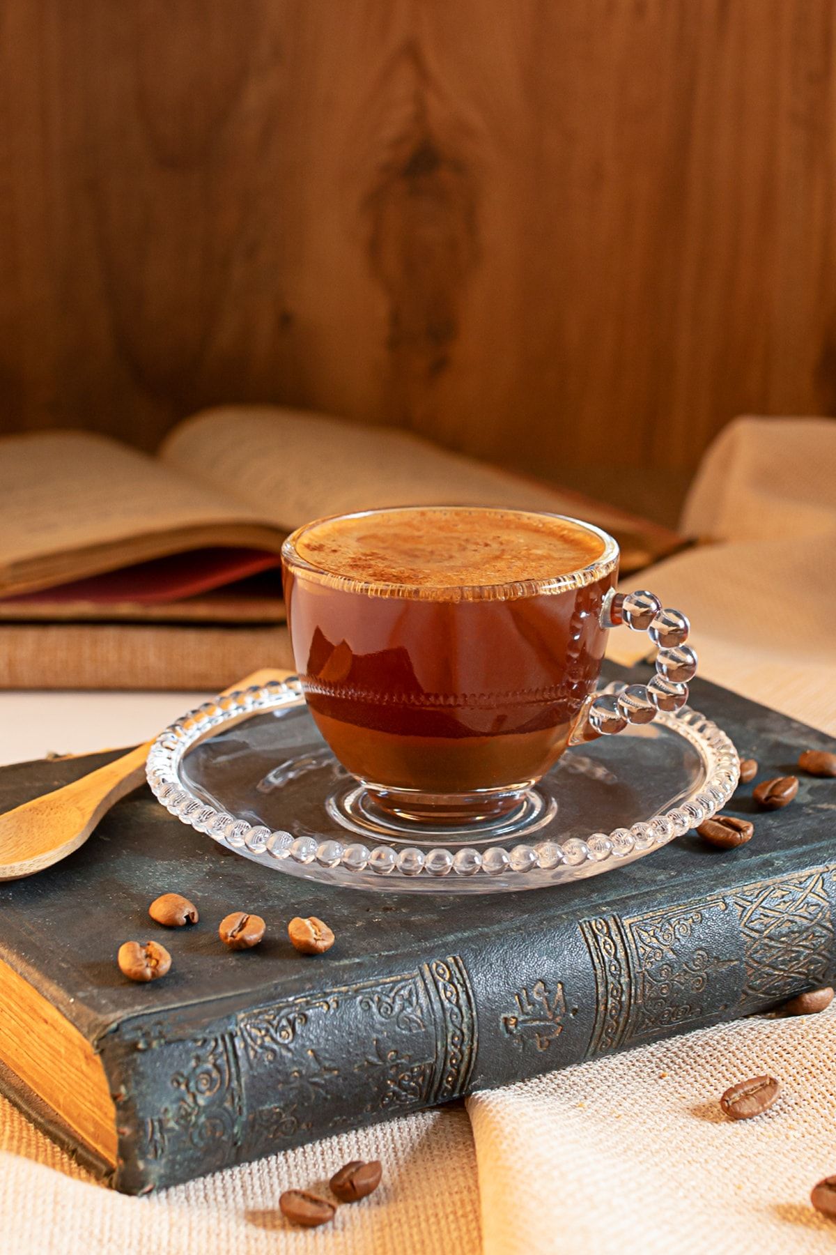Glass coffee hot sale cup set