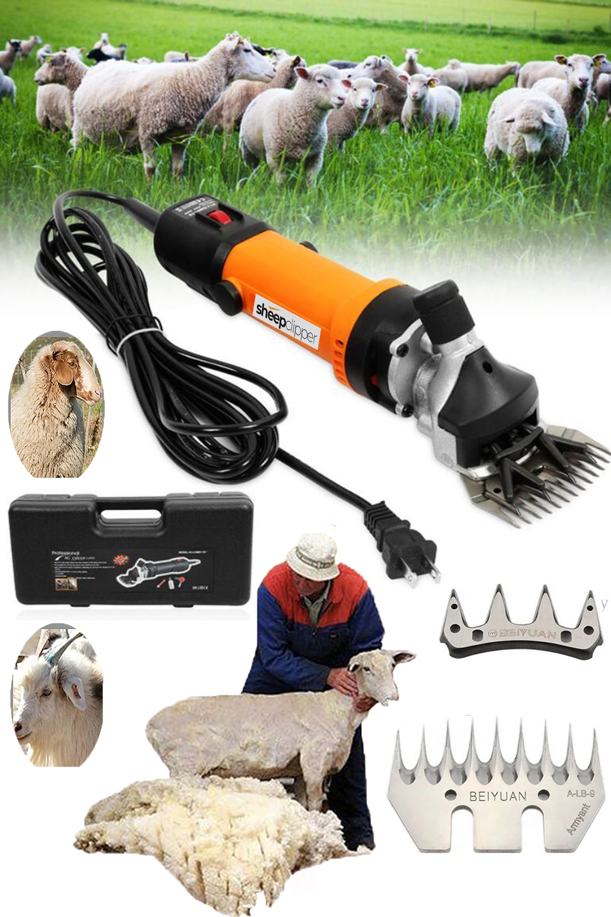 Sheep Clipper Alman 9600 Schere Çift Metal Şanzuman Koyun Kırkım