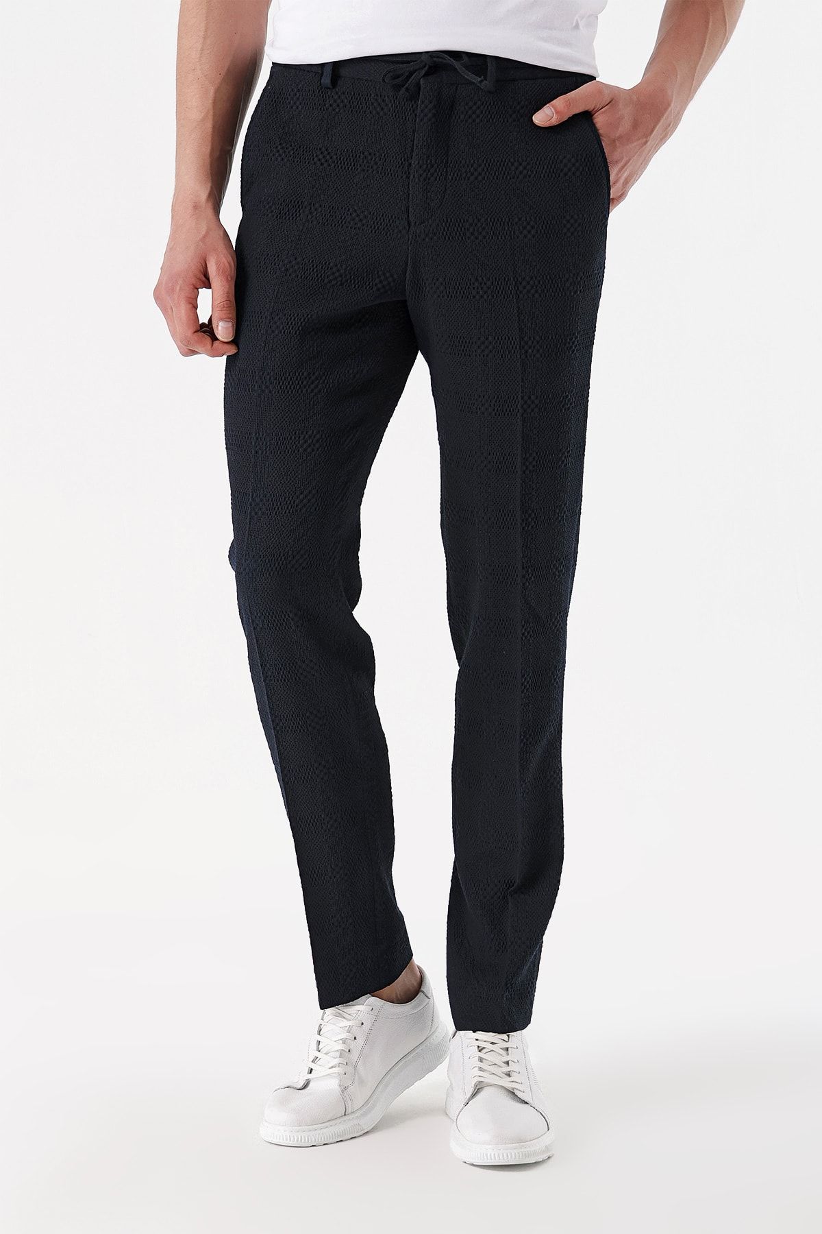 Limehaus Brown Puppytooth Stretch Suit Trousers