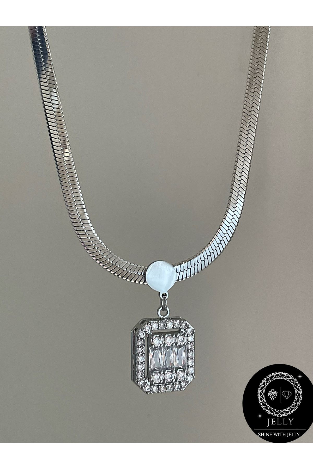 Baguette necklace womens top