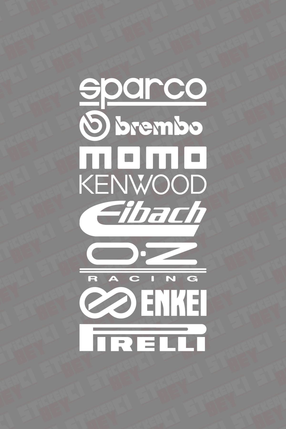 Motorsport Marken Sticker Sparco Brembo MoMo Eibach schwarz