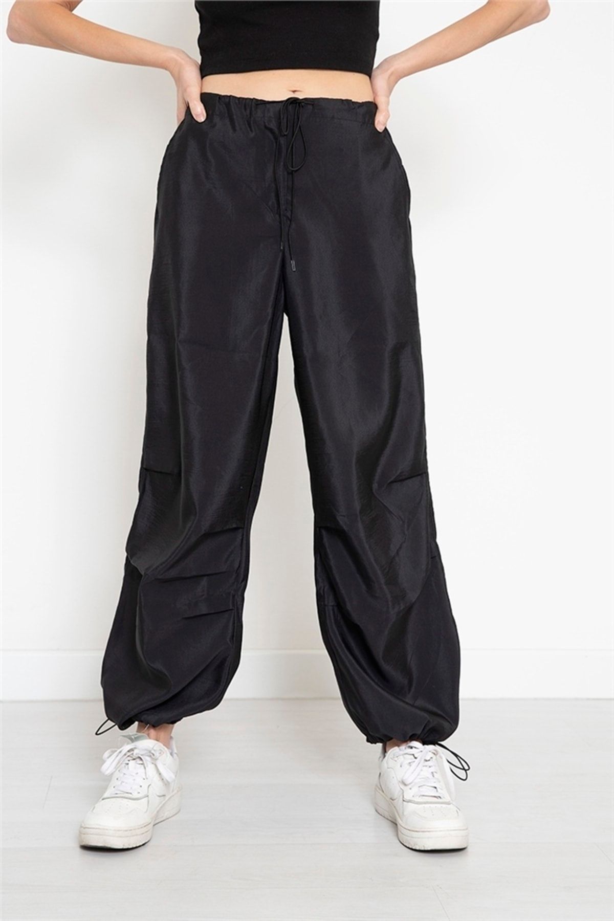 Nisan Women s Parachute Pants Black Trendyol