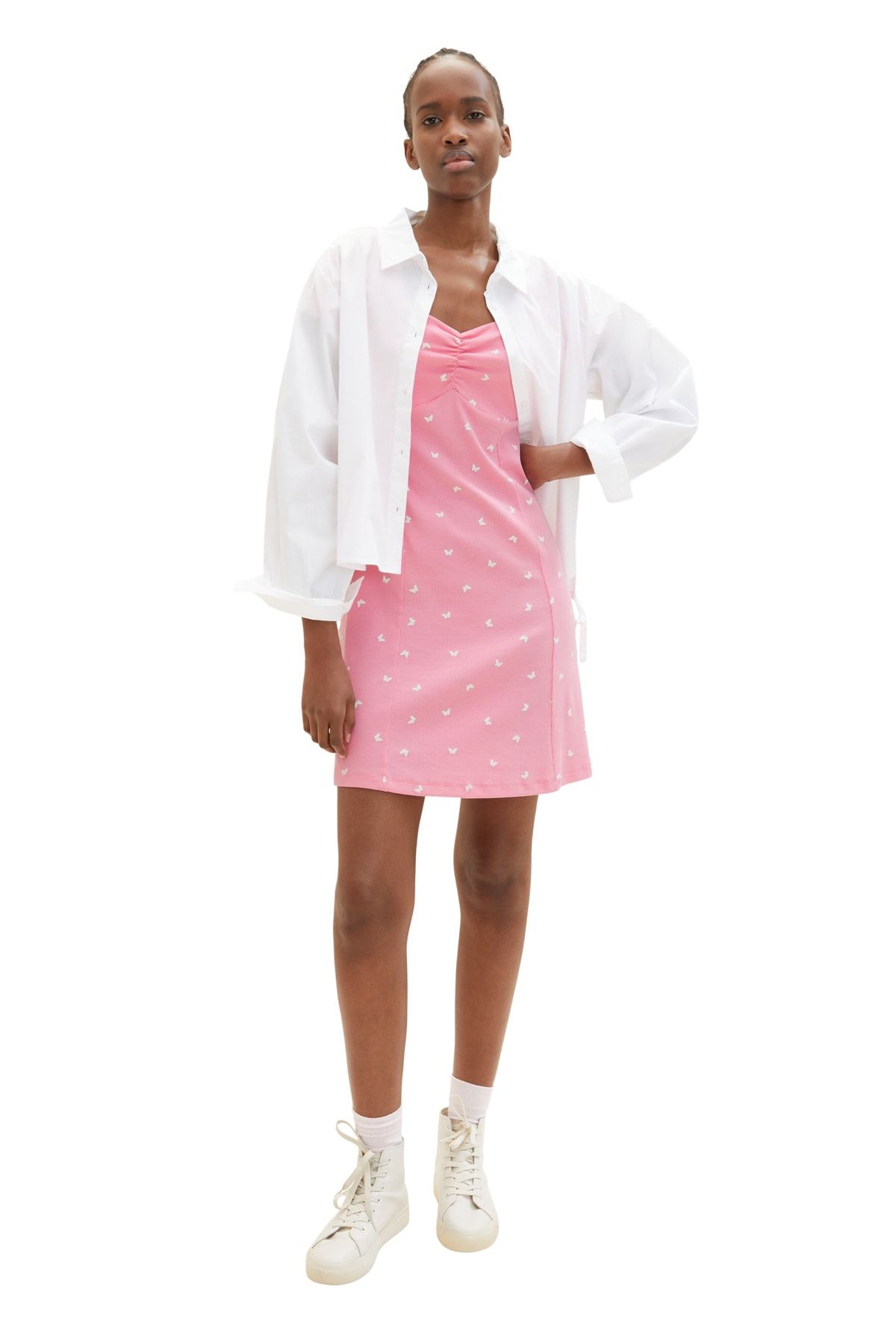 Tom Tailor Denim Dress Pink Basic Trendyol