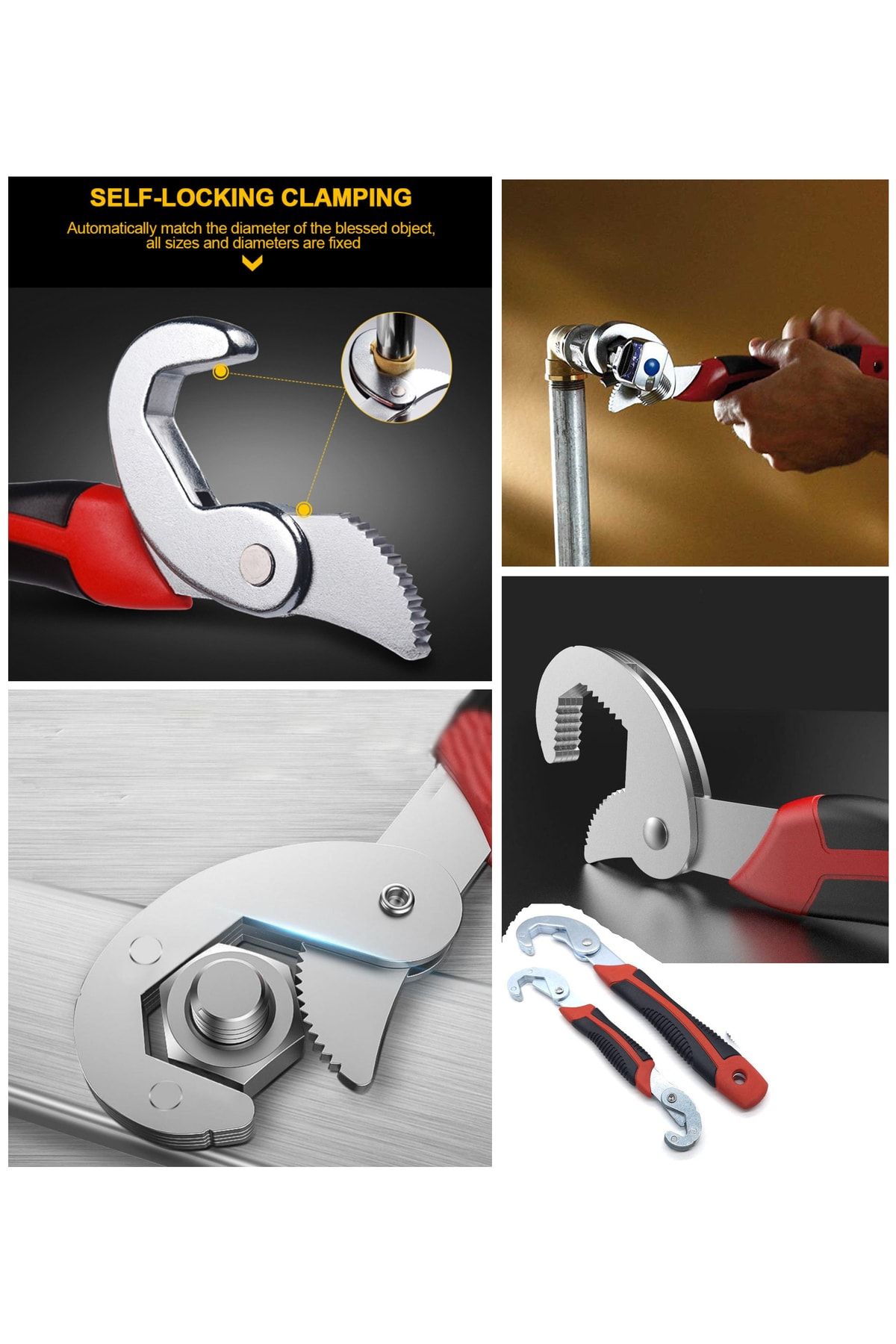 Depolife-سباك مفتاح ربط متعدد الوظائف Snap N Grip 8-32mm مفتاح ربط ذكي فورد كماشة مفتاح ربط 2 قطعة 7