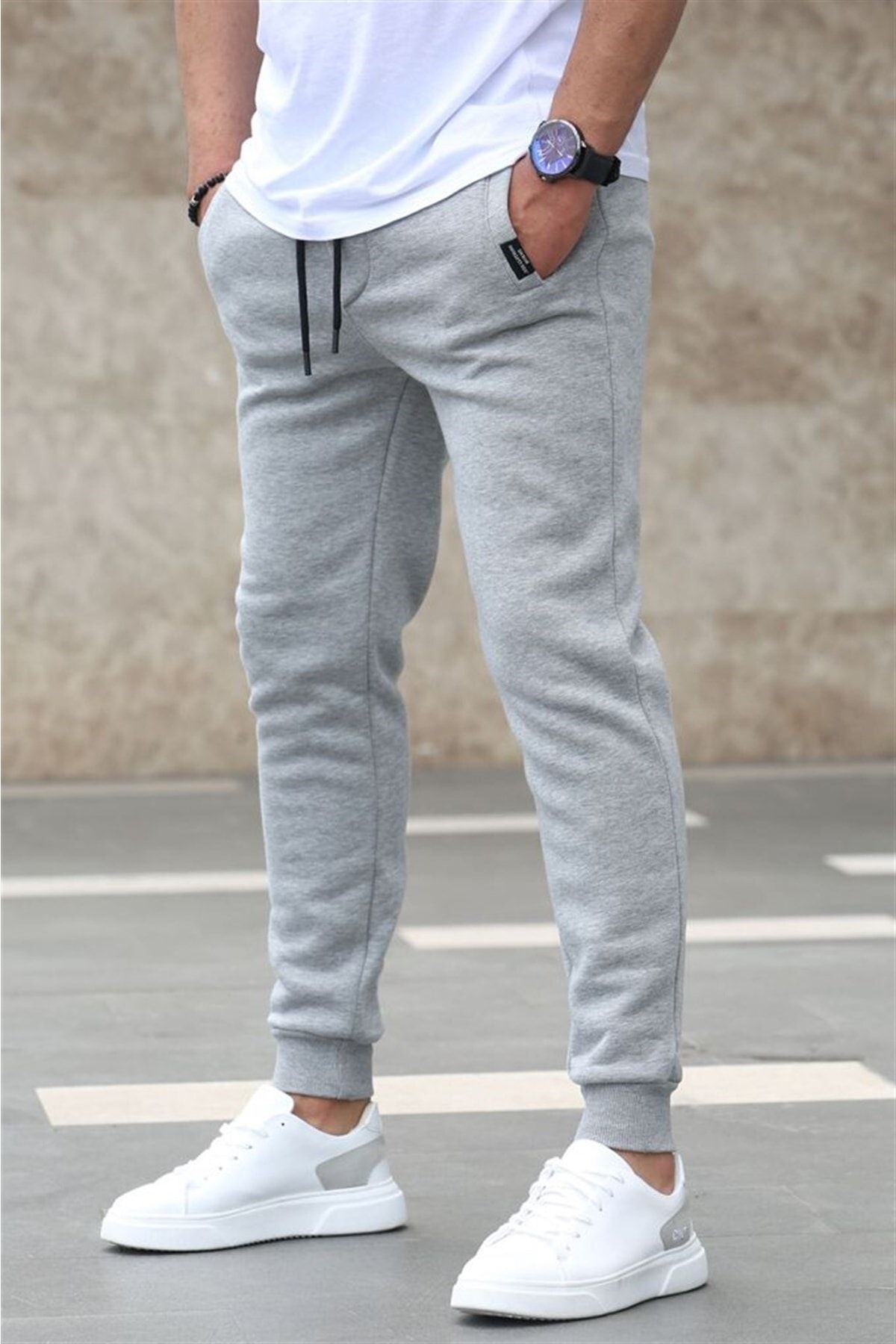 Madmext Sweatpants - Gray - Slim - Trendyol