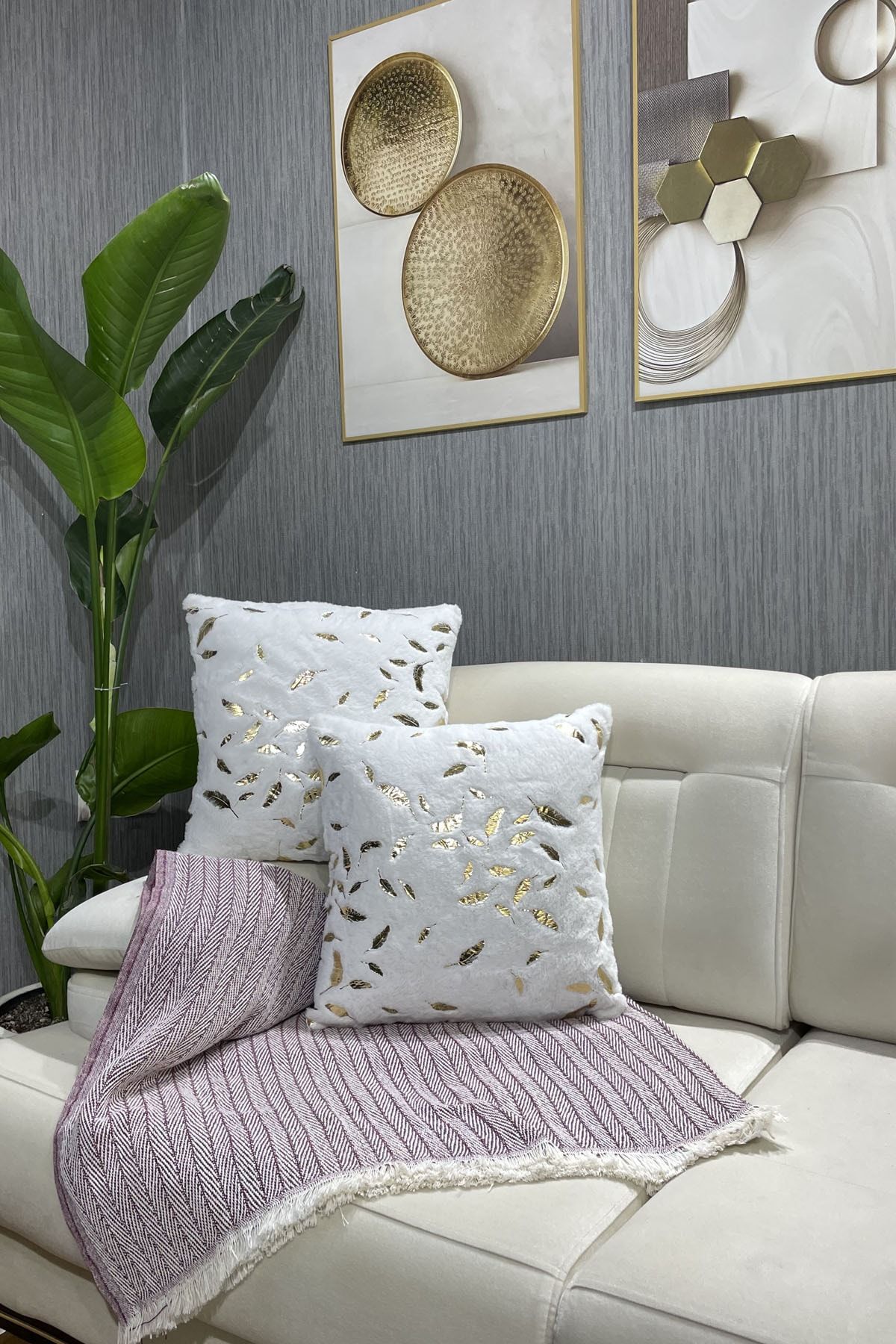 Paris Life Foiled Plush Rabbit Rabbit Throw Pillow Case Square