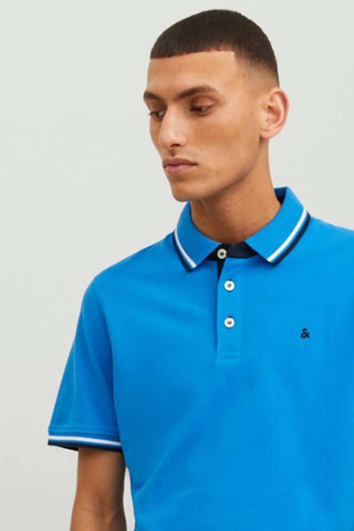 تی شرت یقه پولو آبی مردانه POLO SS یکا چوگان Jack Jones Jack & Jones