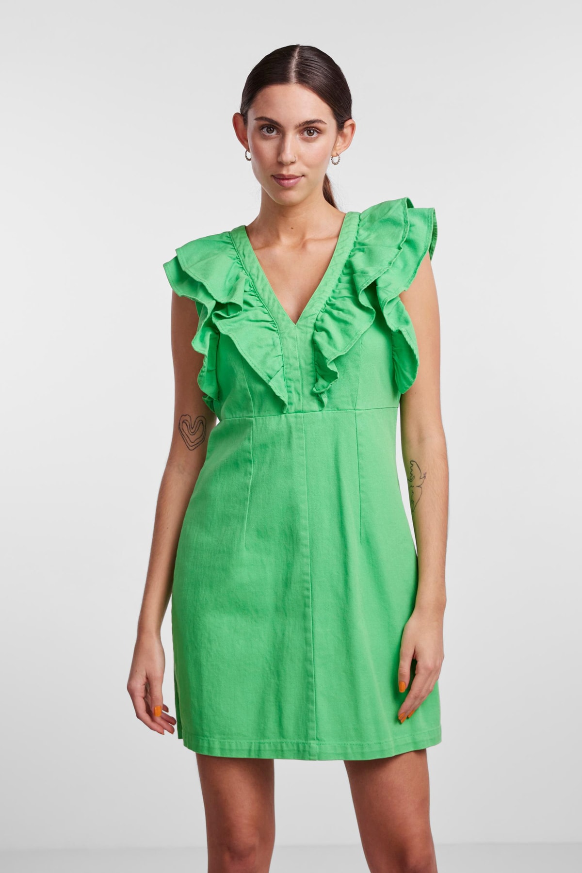 PIECES Kleid Grün Basic Fast ausverkauft
