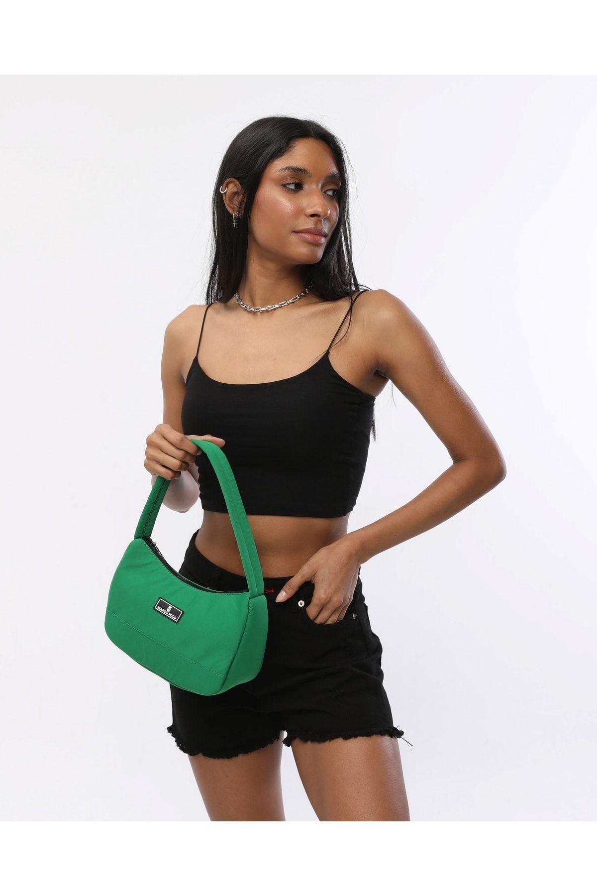YUKES Marco Polo Green Daily Bag Zippered Soft Fabric Canvas