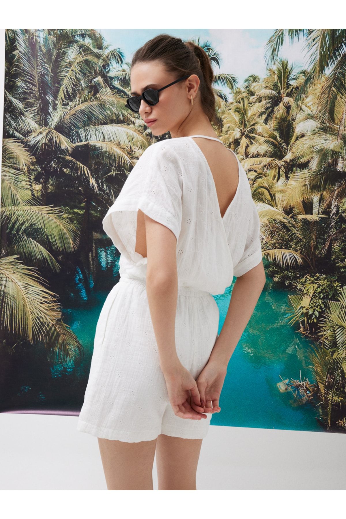 Loft white jumpsuit outlet