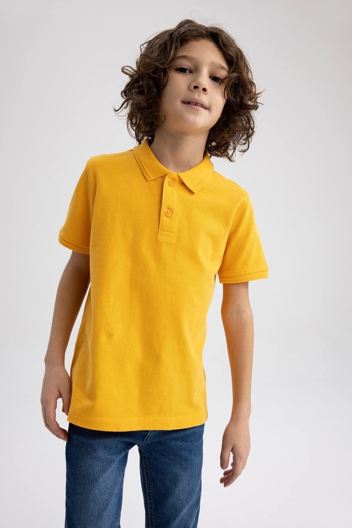 DeFacto Poloshirt Gelb Regular Fit