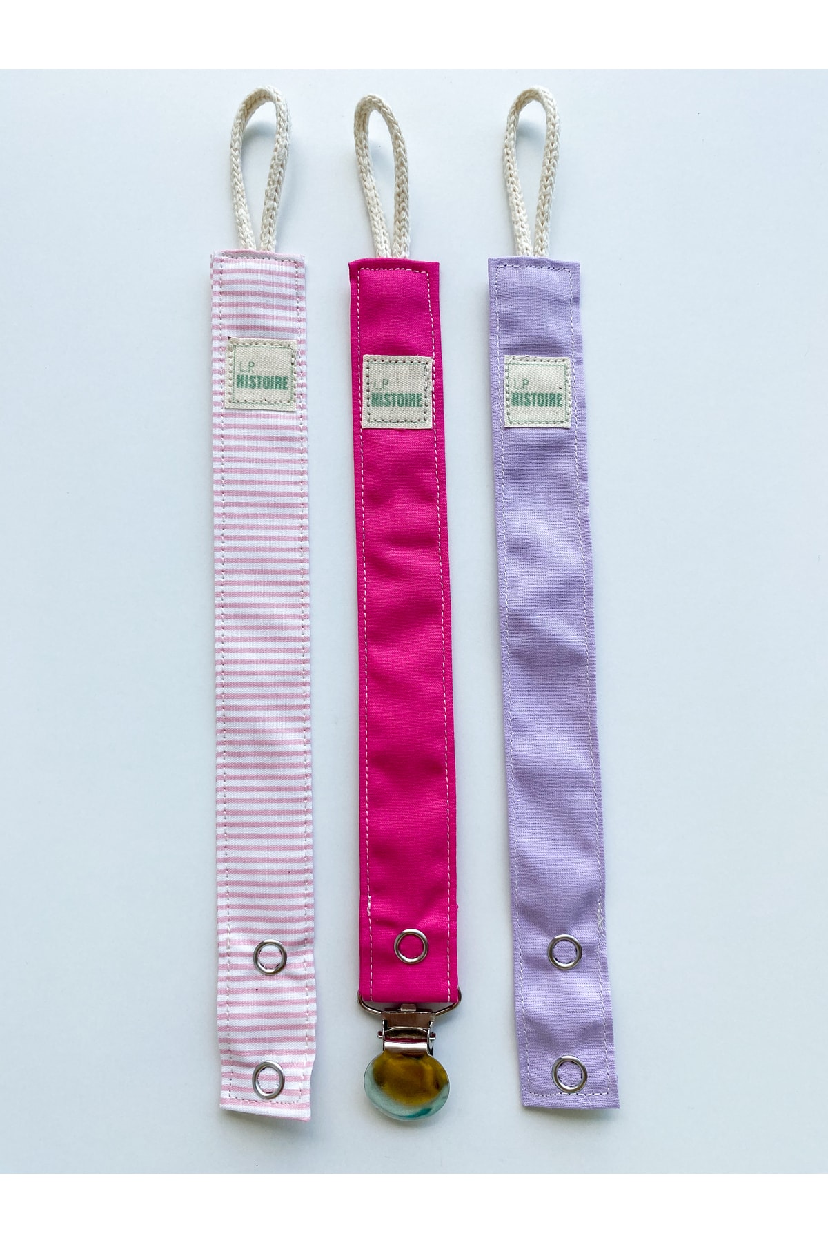 Le Petite Histoire 3 Lü Emzik Askısı - Emzik Zinciri %100 Pamuk - Yıkanabilir fotoğrafı 2 (önizleme)