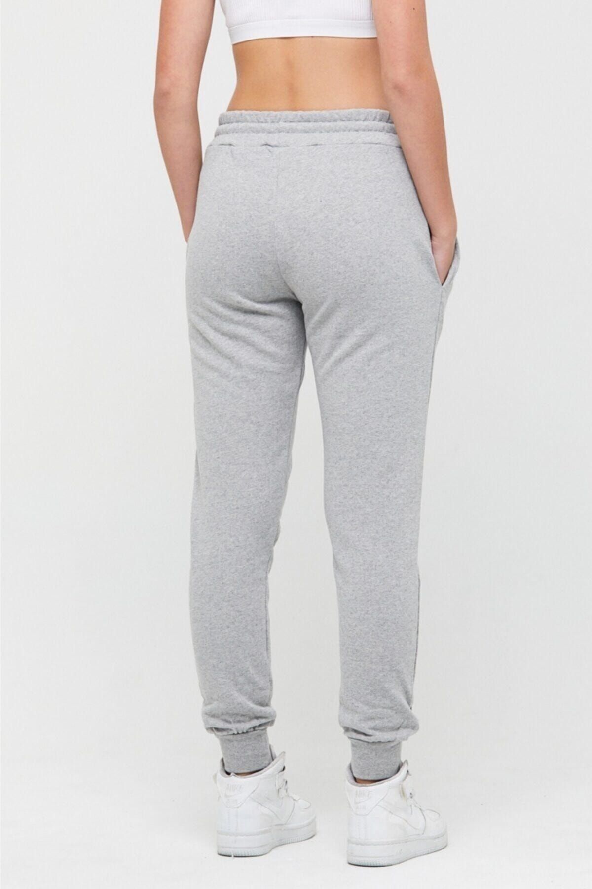İnsane Minds-Women's Light Gray Slim Fit Tracksuit with Elastic Legs 5