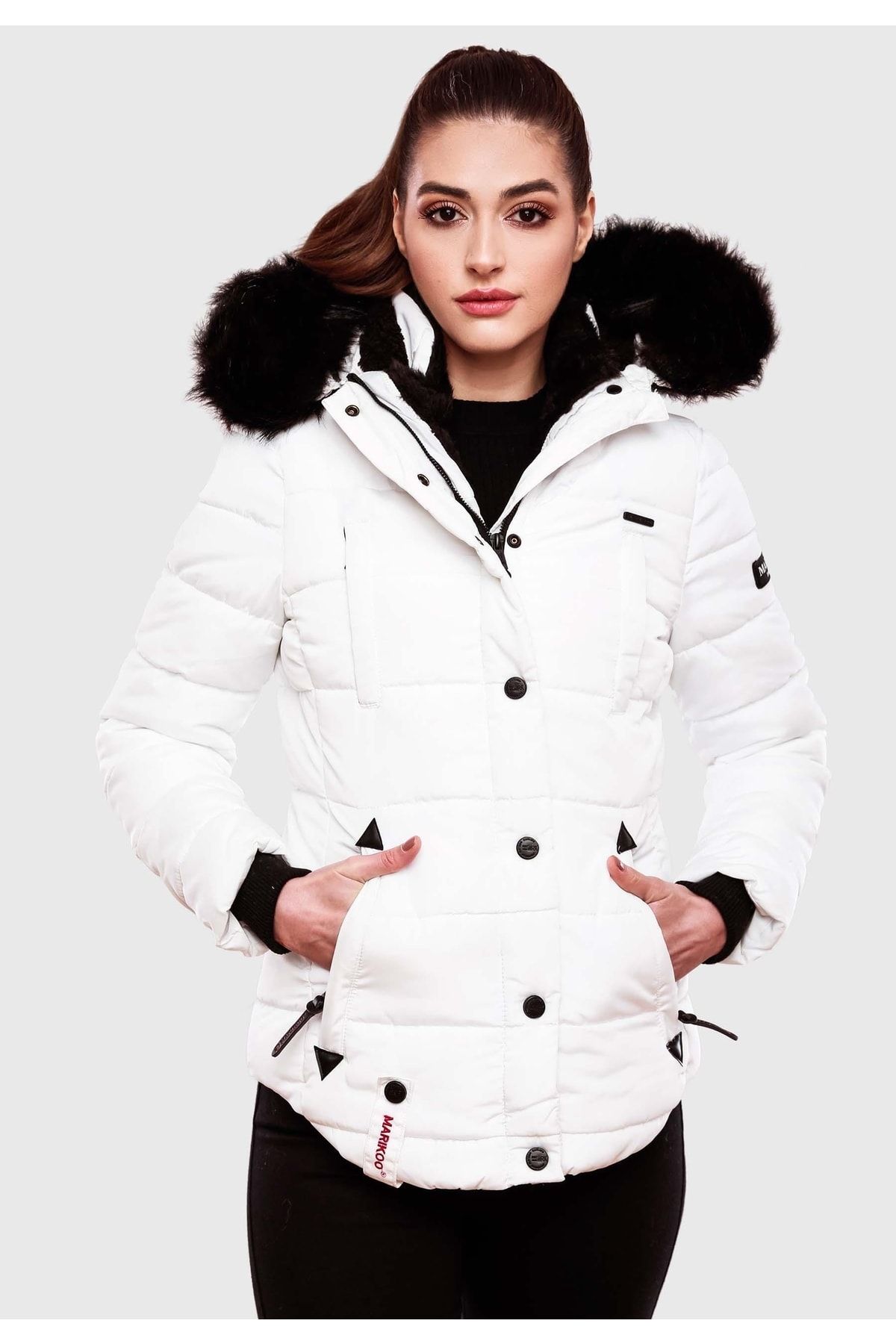 Marikoo Winterjacke Weiß Puffer